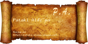 Pataki Alóma névjegykártya
